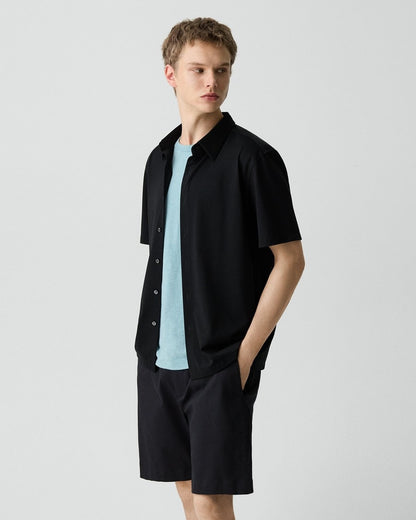 Irving Short-Sleeve Shirt in Structure Knit