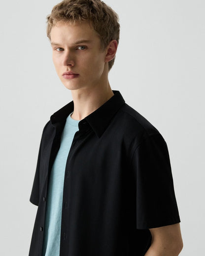Irving Short-Sleeve Shirt in Structure Knit