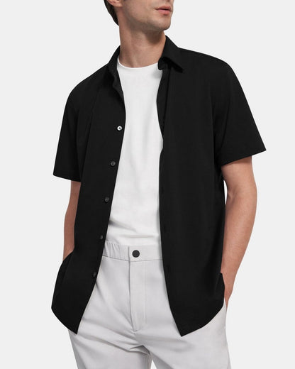 Irving Short-Sleeve Shirt in Structure Knit