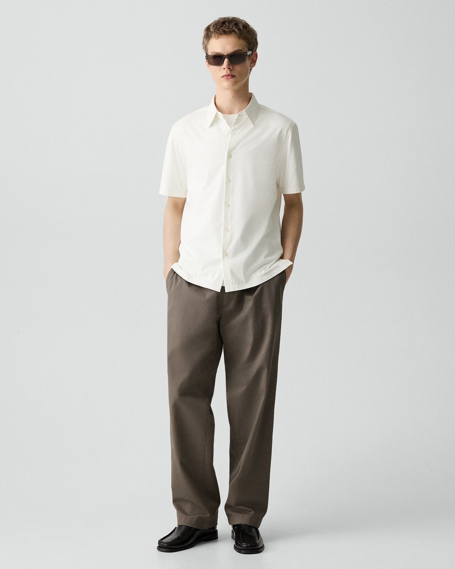 Irving Short-Sleeve Shirt in Structure Knit