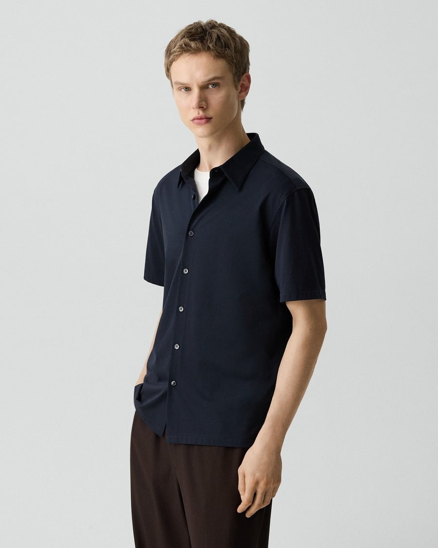 Irving Short-Sleeve Shirt in Structure Knit