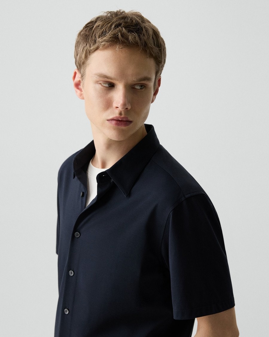 Irving Short-Sleeve Shirt in Structure Knit
