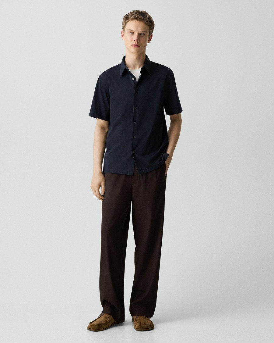 Irving Short-Sleeve Shirt in Structure Knit