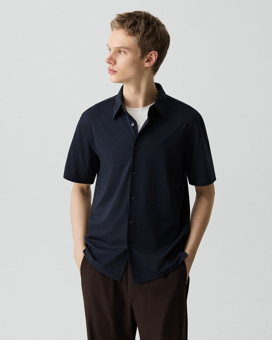 Irving Short-Sleeve Shirt in Structure Knit