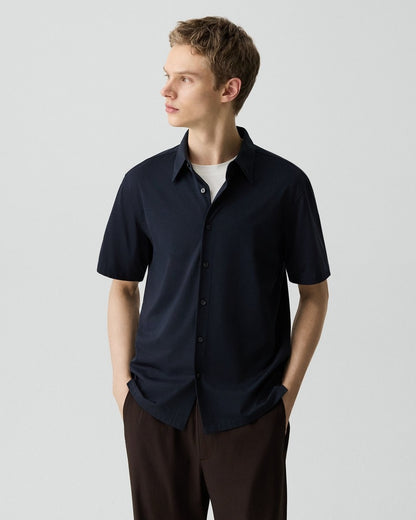 Irving Short-Sleeve Shirt in Structure Knit