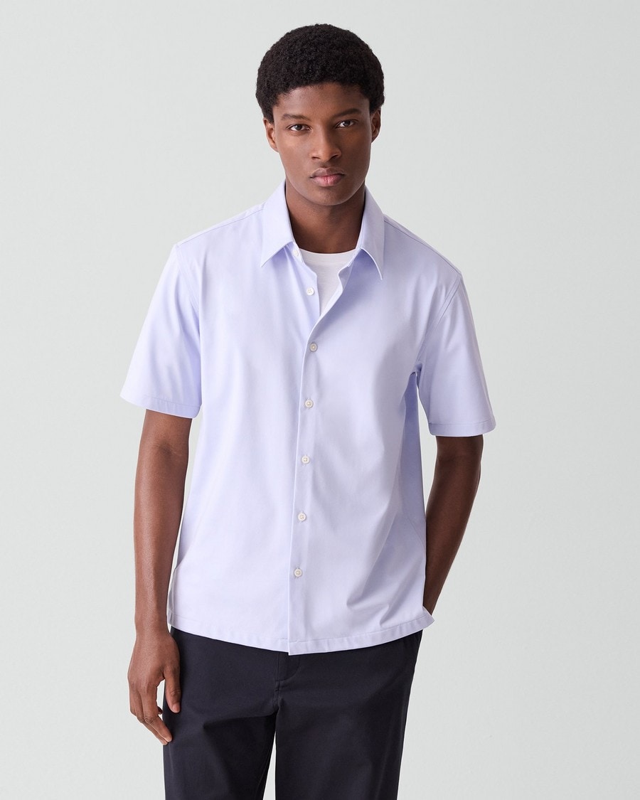 Irving Short-Sleeve Shirt in Structure Knit