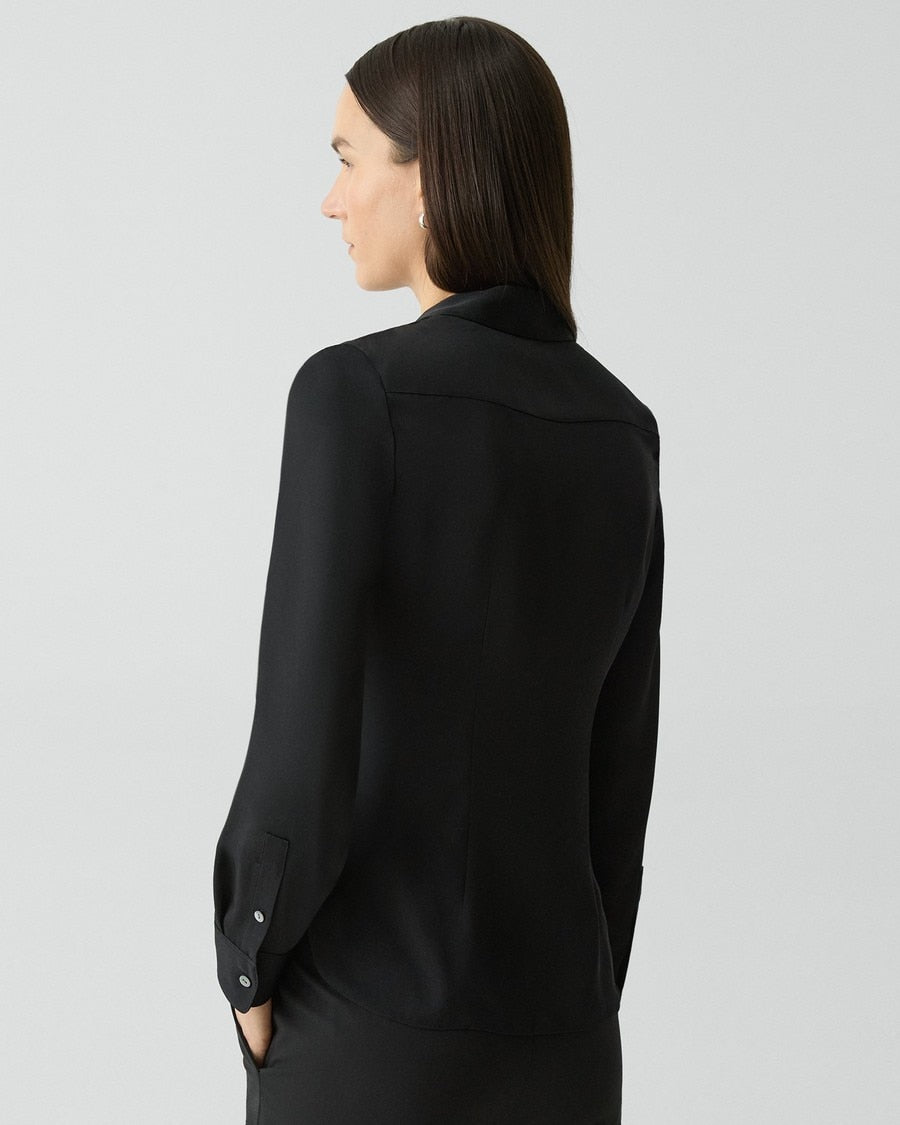 Fitted Shirt in Silk Georgette