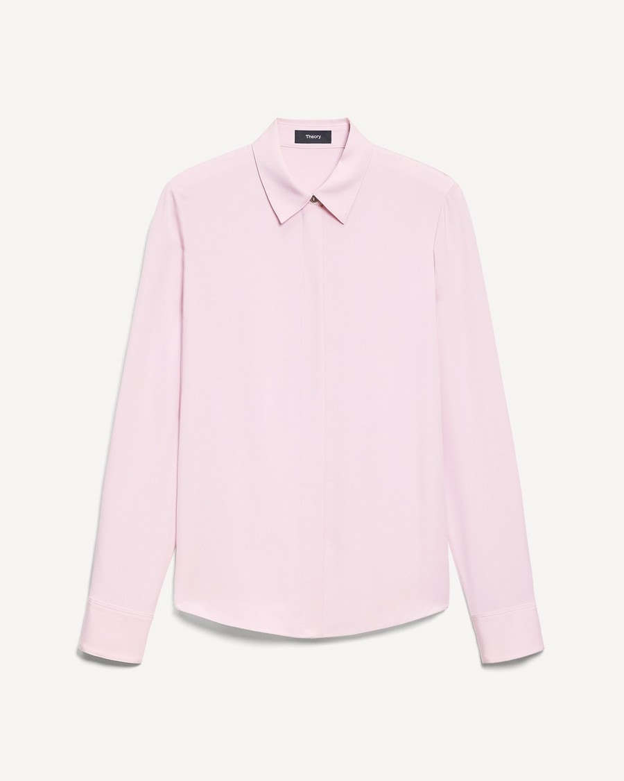 Fitted Shirt in Silk Georgette