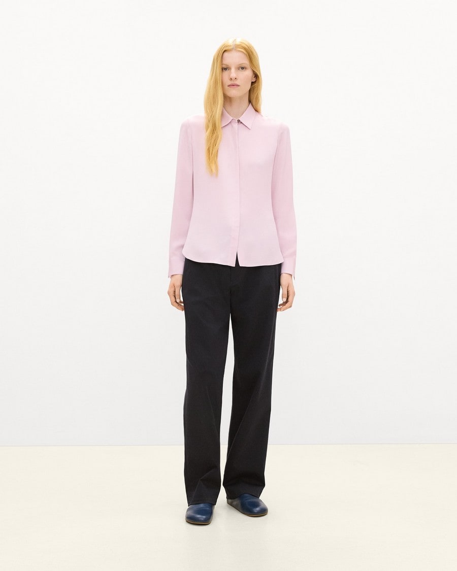 Fitted Shirt in Silk Georgette