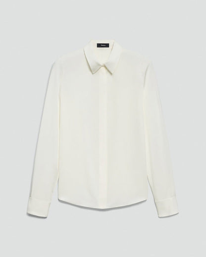 Fitted Shirt in Silk Georgette