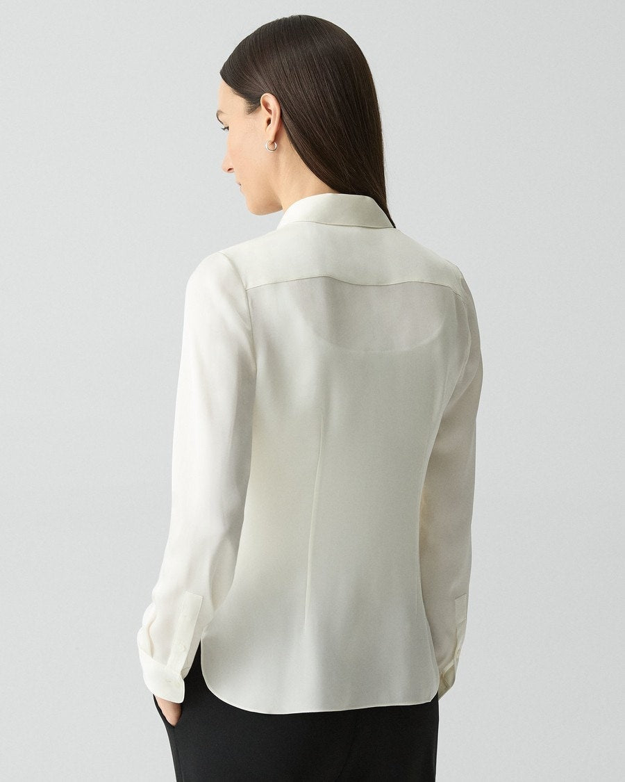 Fitted Shirt in Silk Georgette
