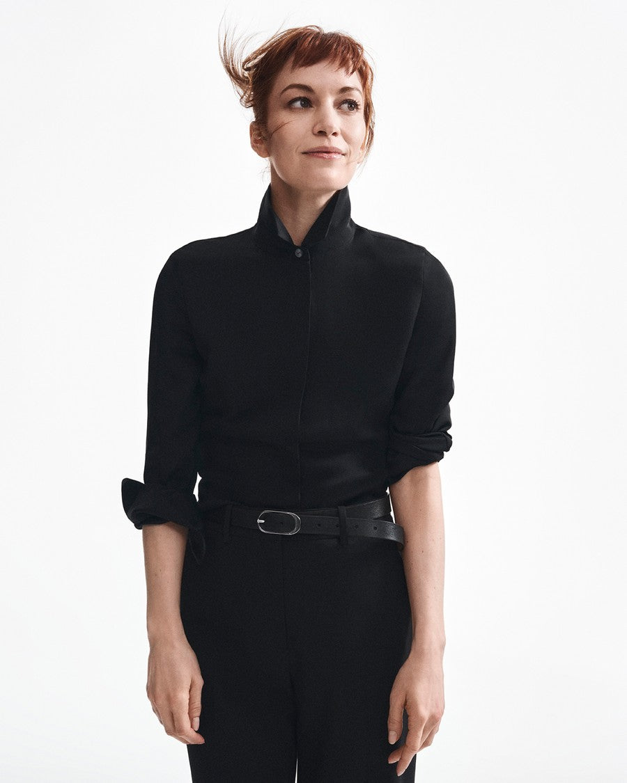 Fitted Shirt in Silk Georgette