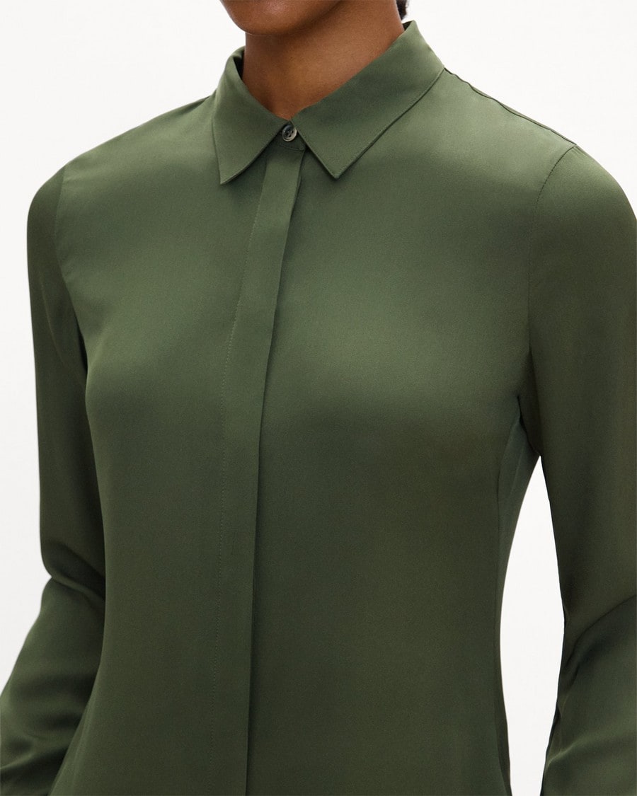 Fitted Shirt in Silk Georgette