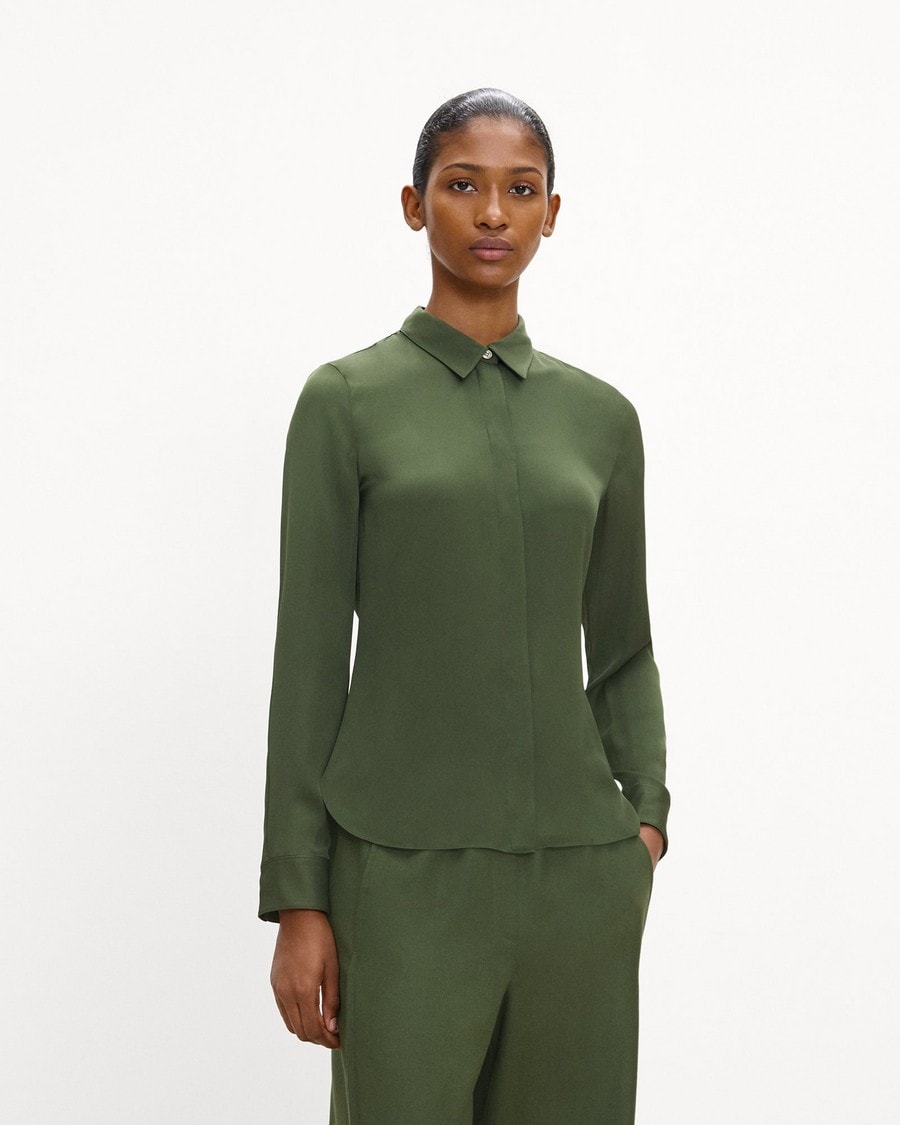 Fitted Shirt in Silk Georgette