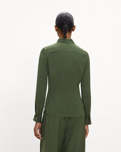 Fitted Shirt in Silk Georgette