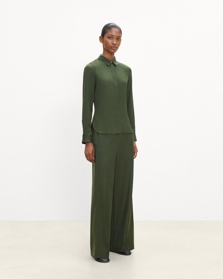 Fitted Shirt in Silk Georgette