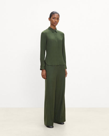 Fitted Shirt in Silk Georgette