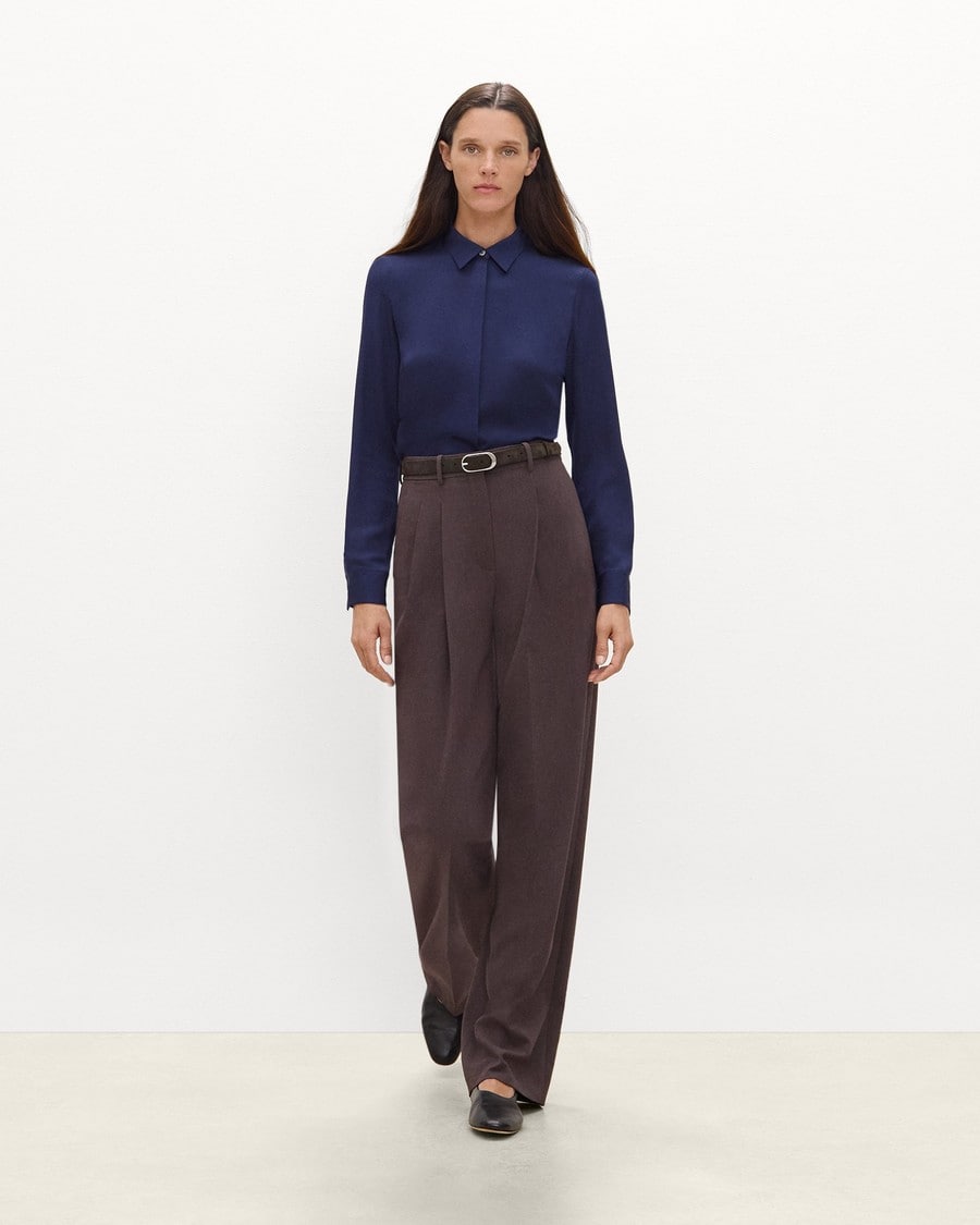 Fitted Shirt in Silk Georgette