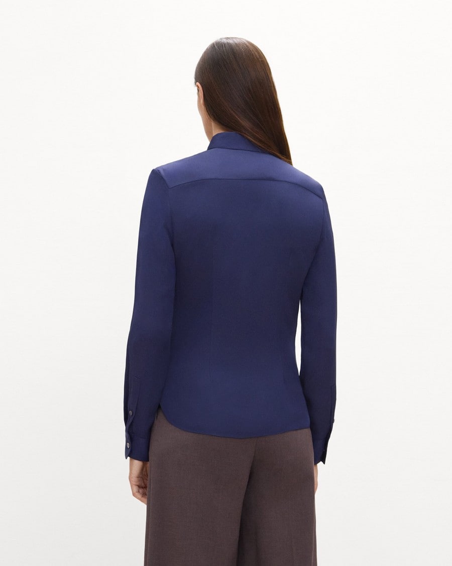 Fitted Shirt in Silk Georgette