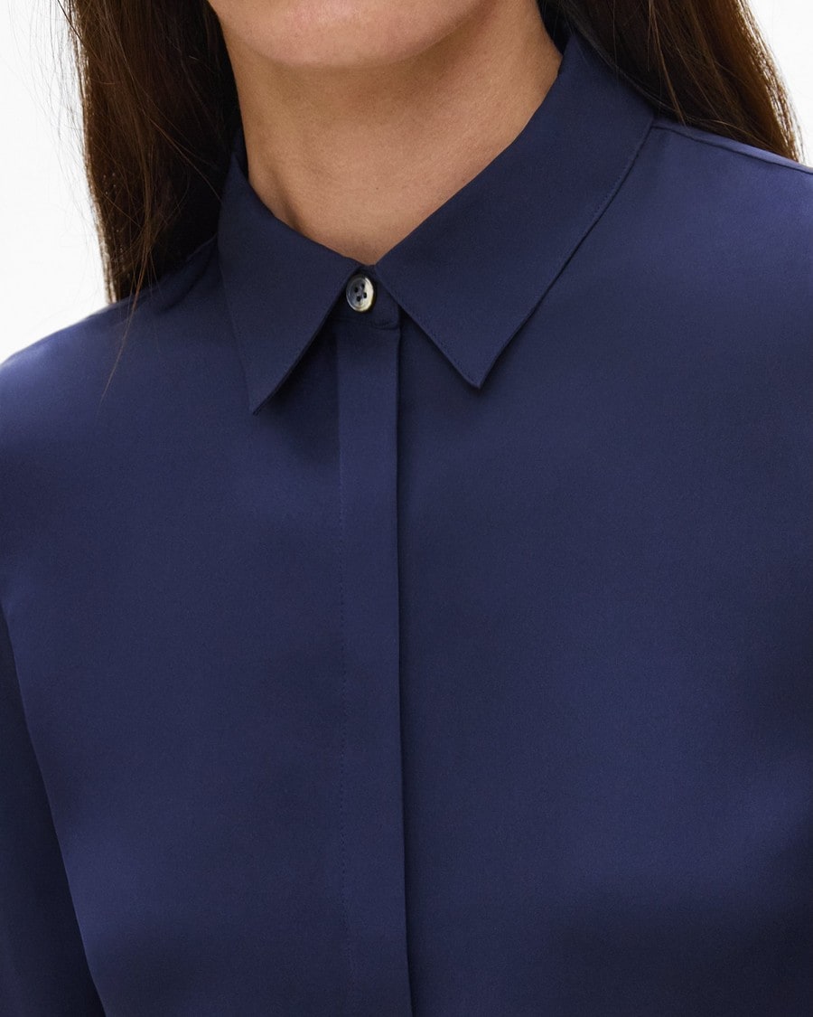 Fitted Shirt in Silk Georgette