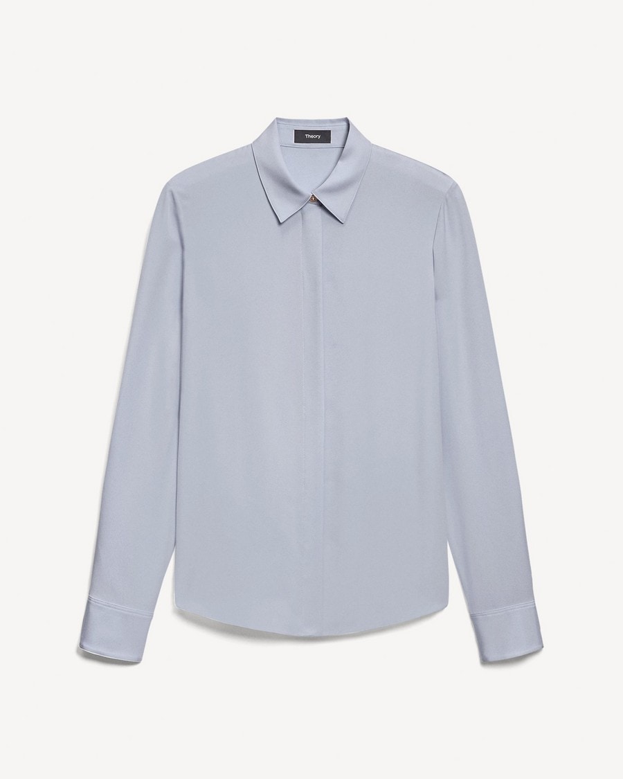 Fitted Shirt in Silk Georgette
