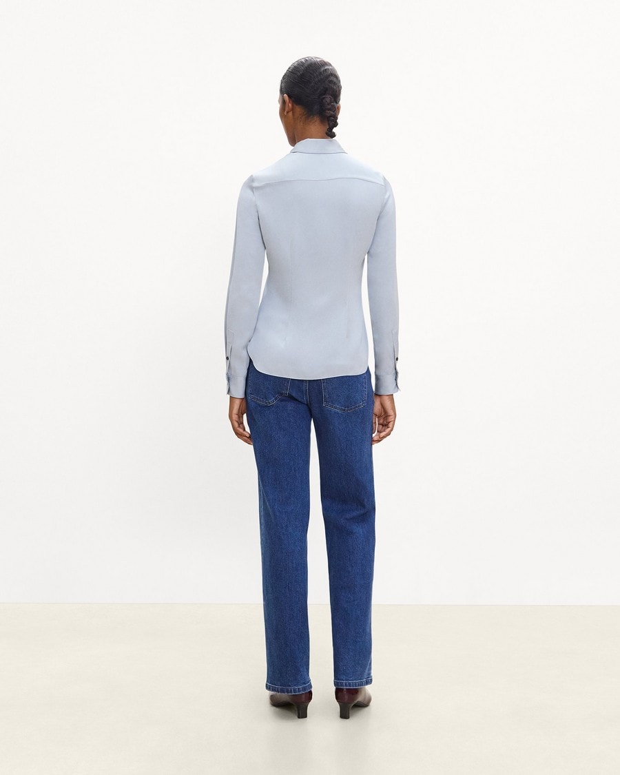 Fitted Shirt in Silk Georgette