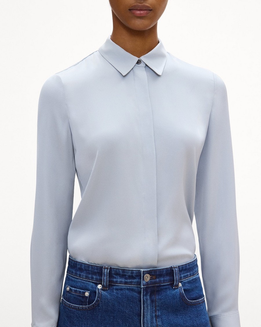 Fitted Shirt in Silk Georgette