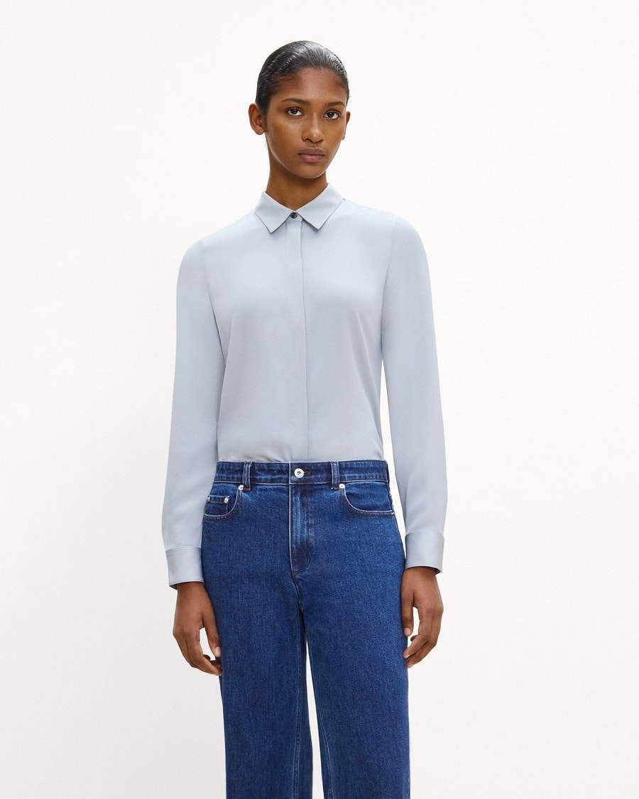Fitted Shirt in Silk Georgette