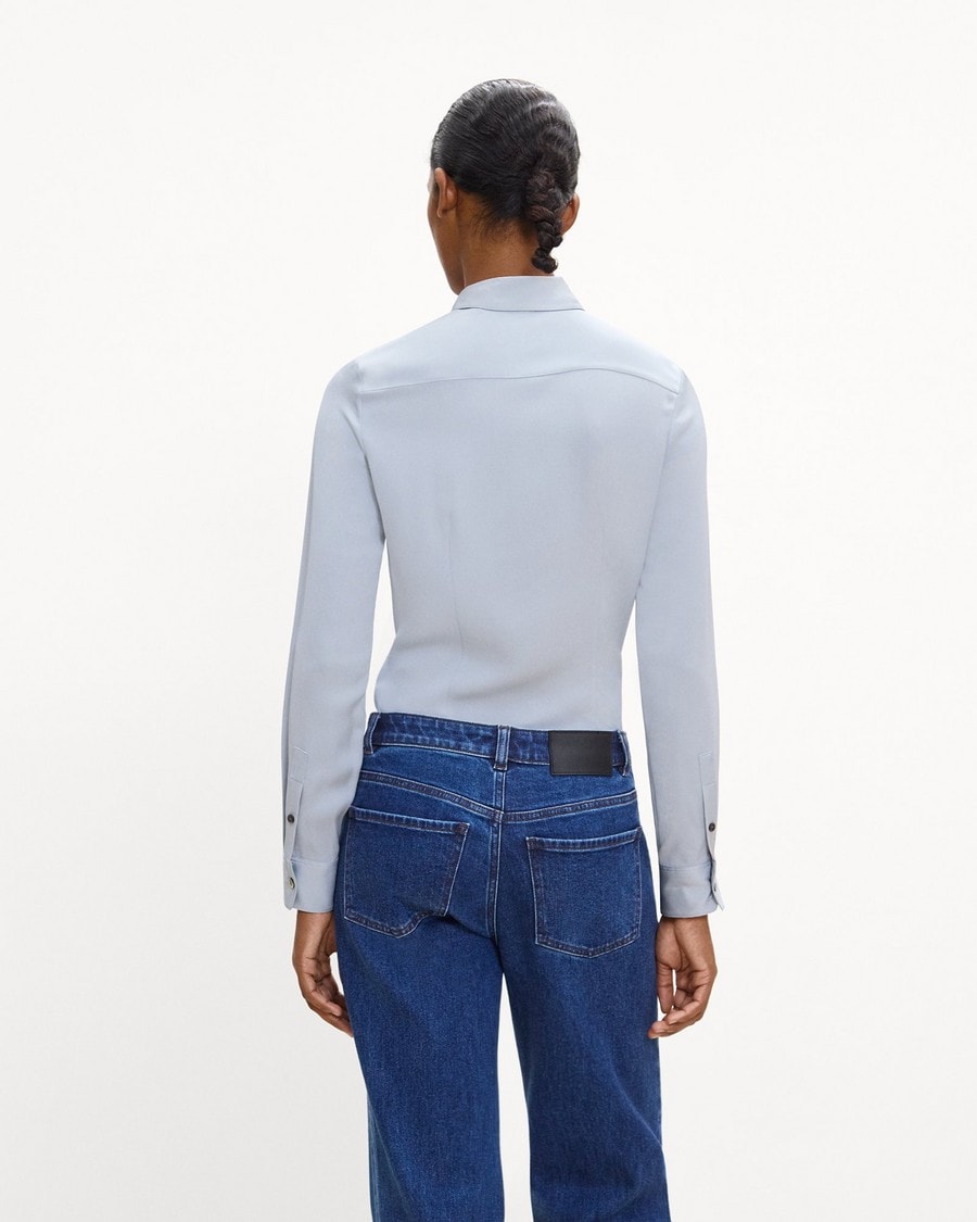 Fitted Shirt in Silk Georgette