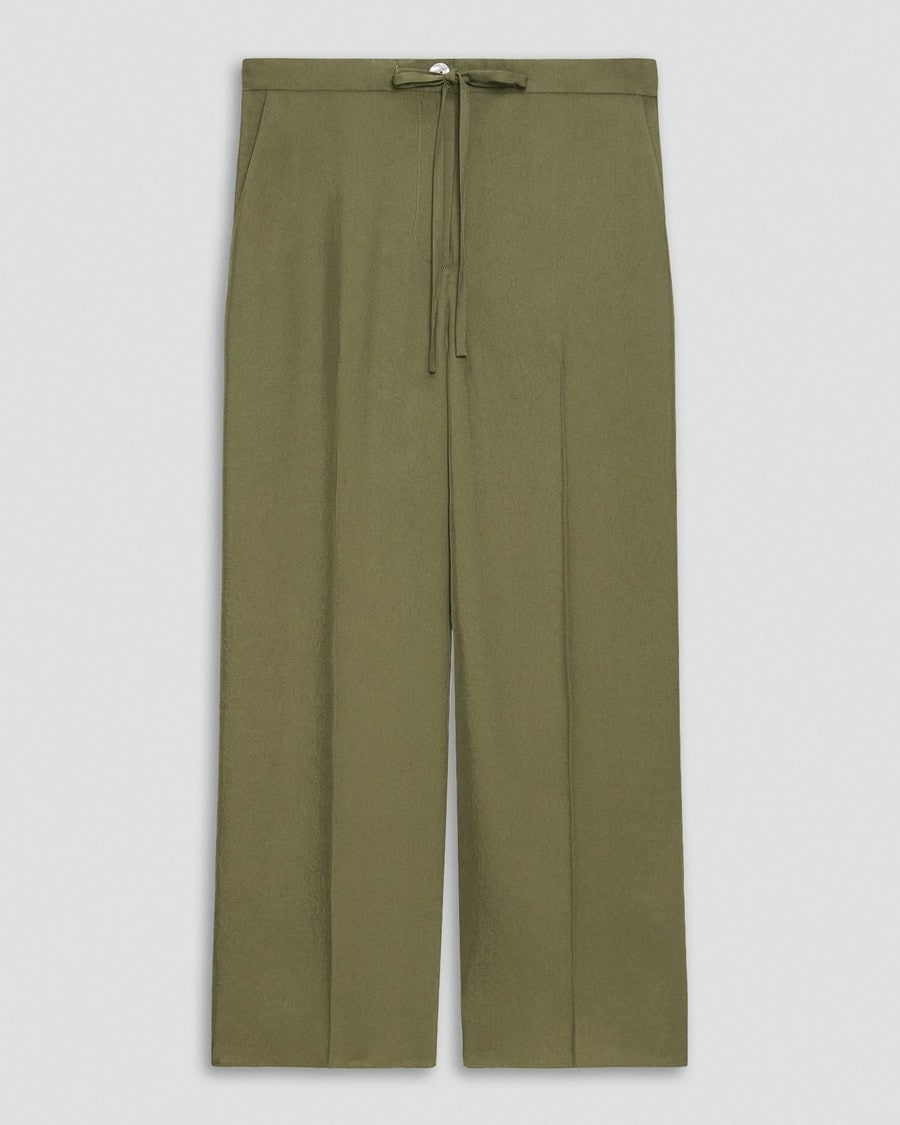 Cropped Wide-Leg Pant in Washed Twill
