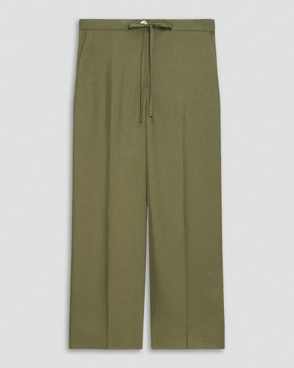 Cropped Wide-Leg Pant in Washed Twill