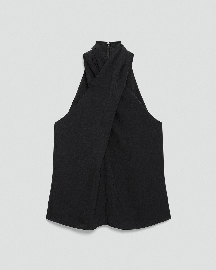 Twisted Halter Top in Washed Twill