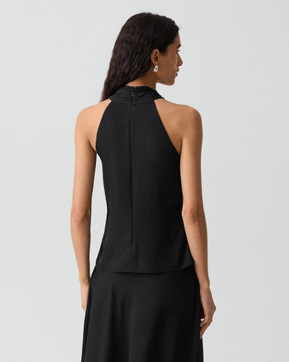 Twisted Halter Top in Washed Twill