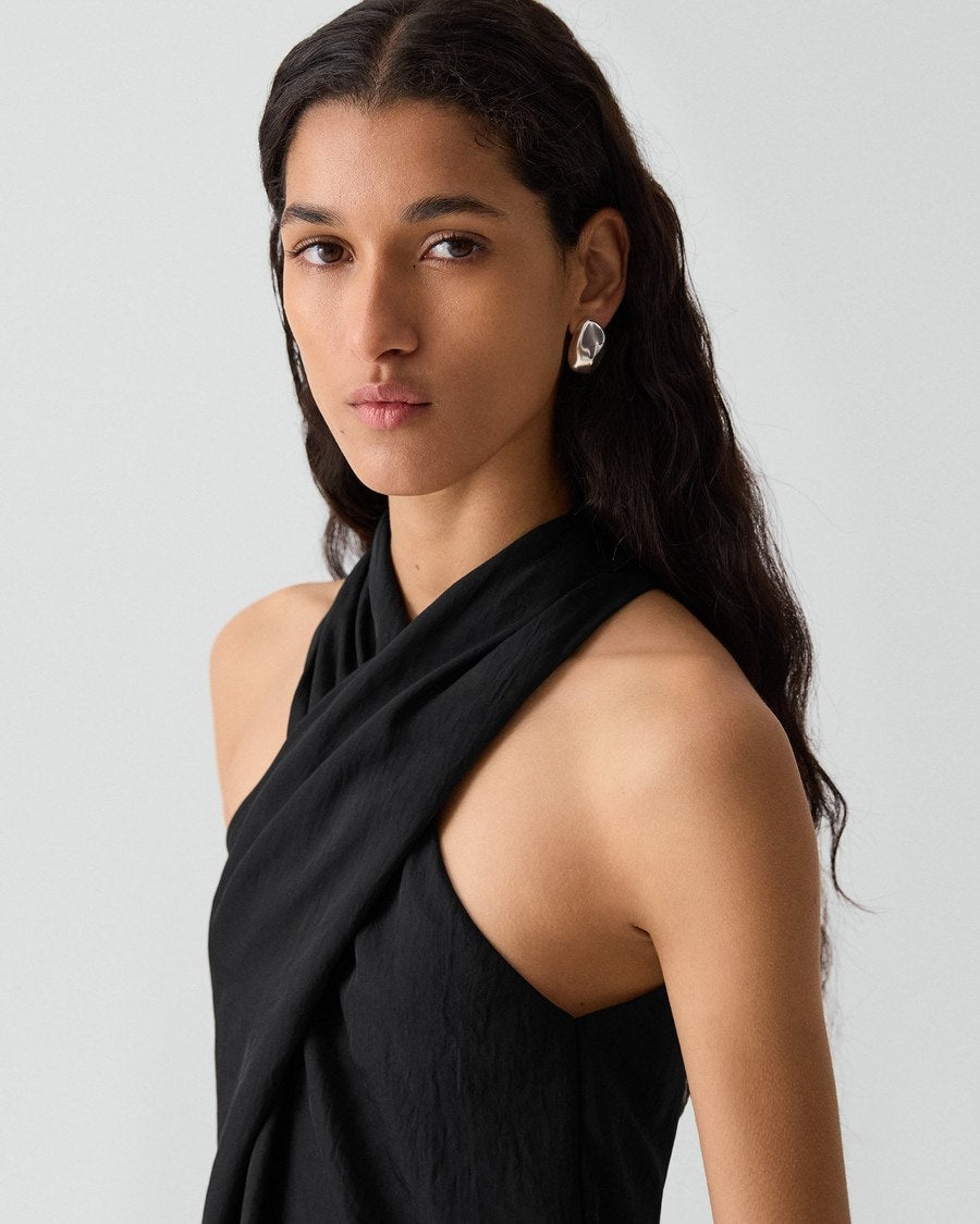 Twisted Halter Top in Washed Twill