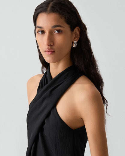 Twisted Halter Top in Washed Twill