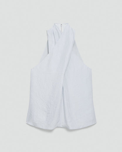 Twisted Halter Top in Washed Twill
