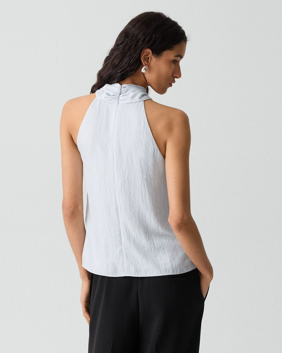 Twisted Halter Top in Washed Twill