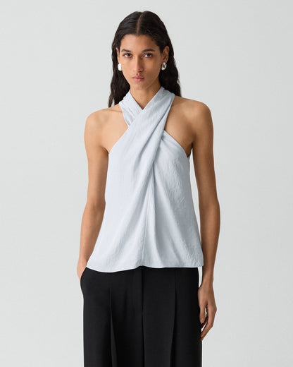 Twisted Halter Top in Washed Twill