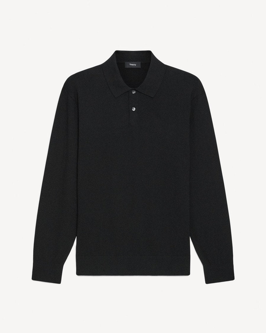 Goris Long-Sleeve Polo Shirt in Light Bilen