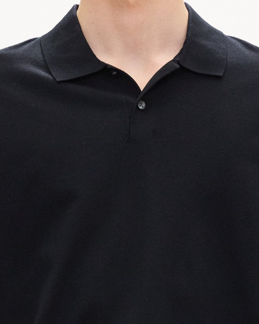 Goris Long-Sleeve Polo Shirt in Light Bilen