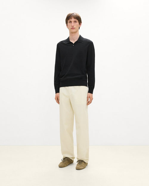 Goris Long-Sleeve Polo Shirt in Light Bilen