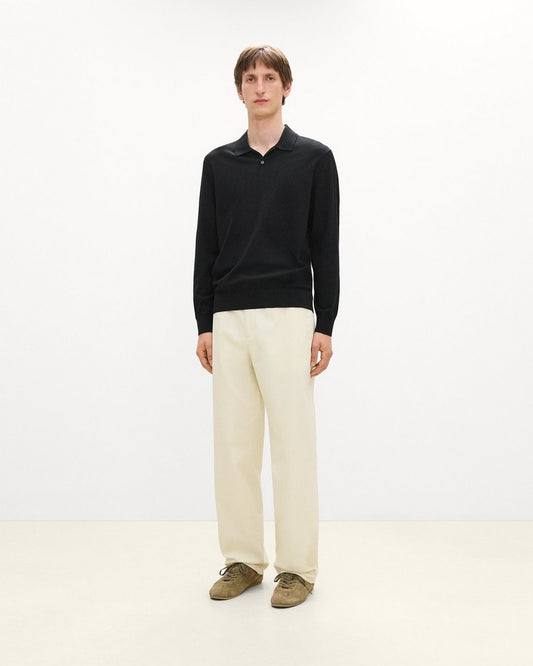 Goris Long-Sleeve Polo Shirt in Light Bilen