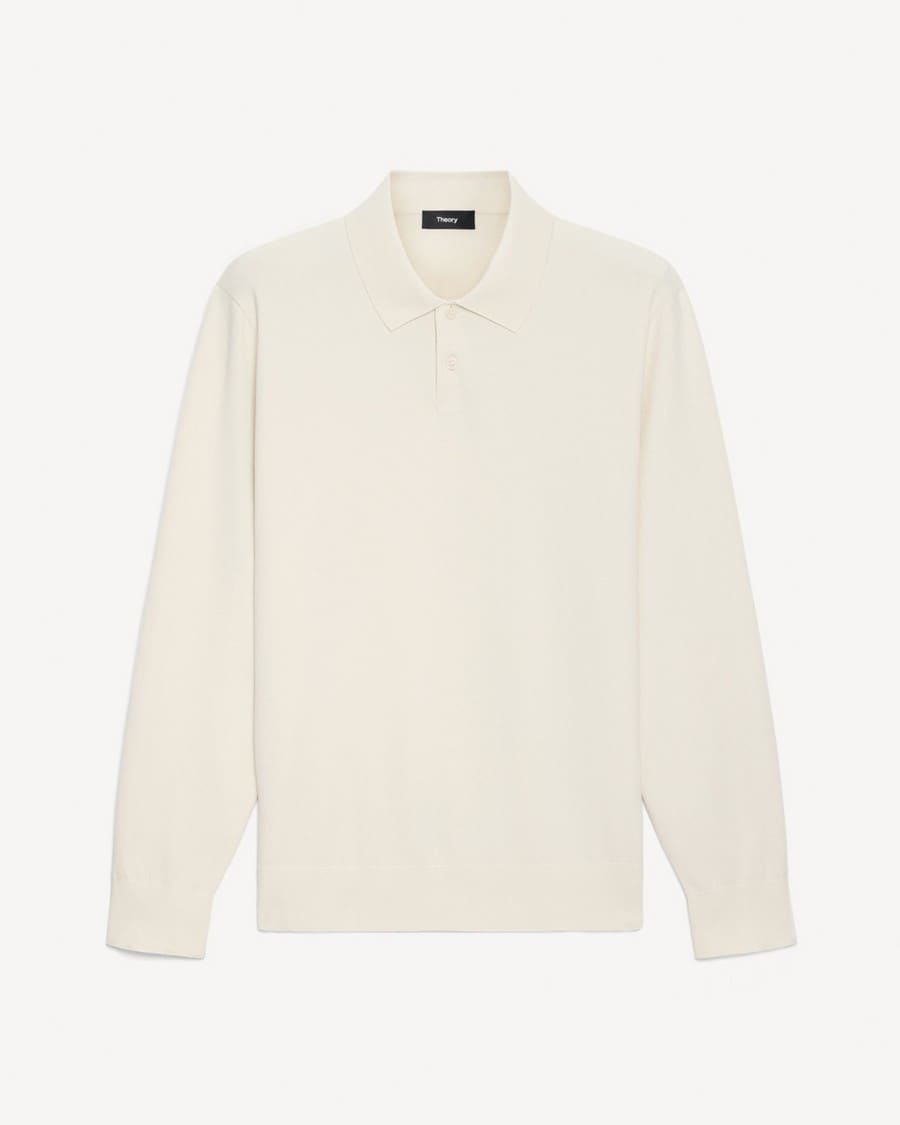 Goris Long-Sleeve Polo Shirt in Light Bilen
