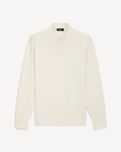 Goris Long-Sleeve Polo Shirt in Light Bilen