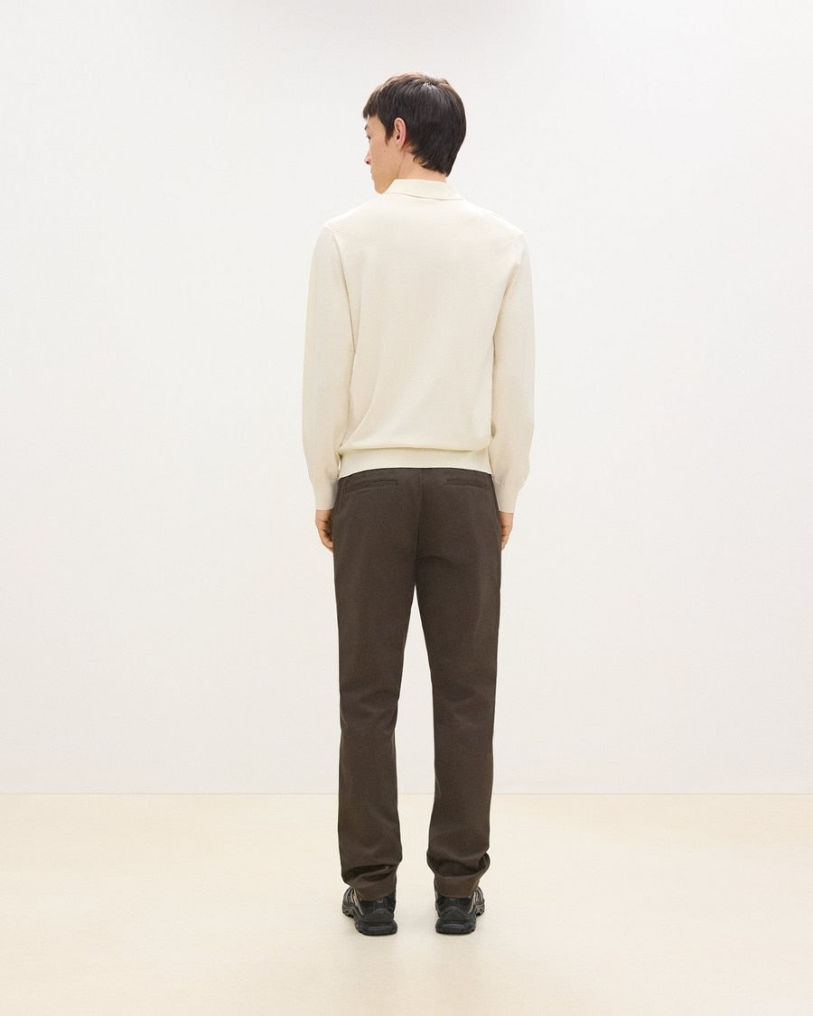 Goris Long-Sleeve Polo Shirt in Light Bilen