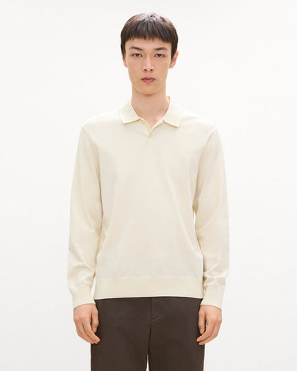 Goris Long-Sleeve Polo Shirt in Light Bilen