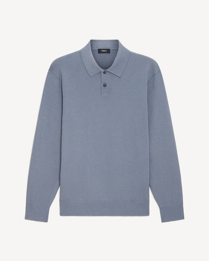 Goris Long-Sleeve Polo Shirt in Light Bilen