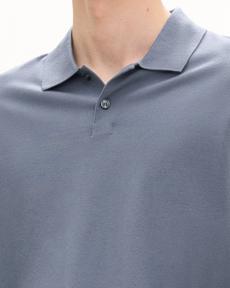 Goris Long-Sleeve Polo Shirt in Light Bilen