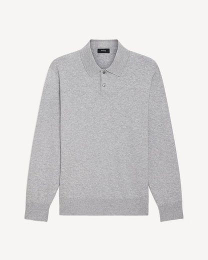 Goris Long-Sleeve Polo Shirt in Light Bilen