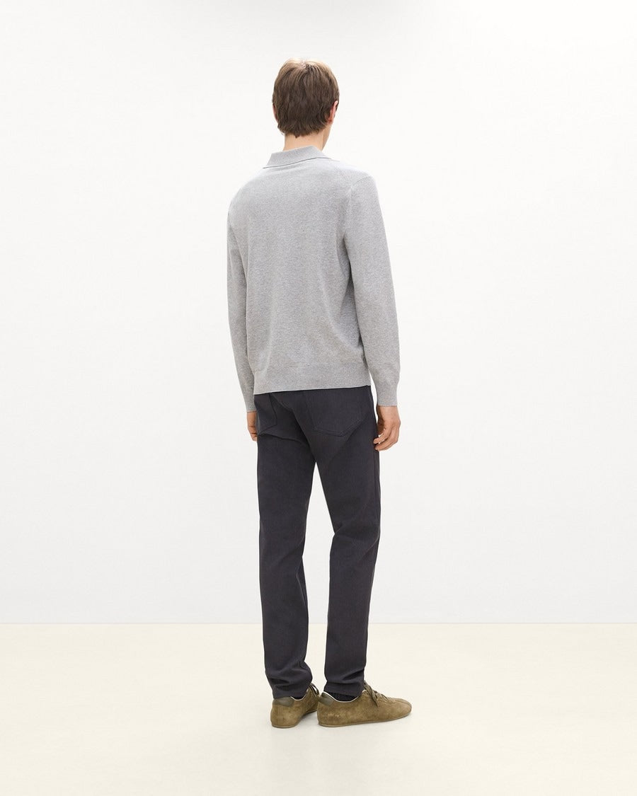 Goris Long-Sleeve Polo Shirt in Light Bilen